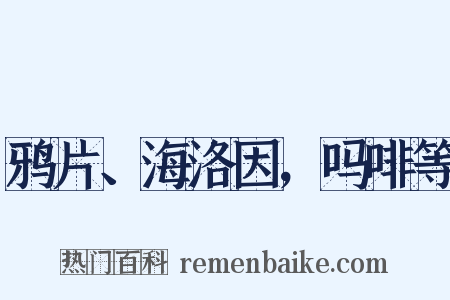鸦片、海洛因，吗啡等是什么意思的图片